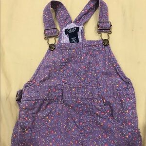 Purple toddler overall floral dress